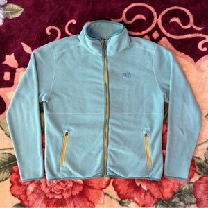 teal rei zip-up fleece jacket.
